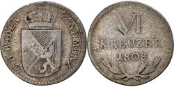 World Coins - Coin, German States, BADEN, Karl Friedrich, 6 Kreuzer, 1808, , Silver
