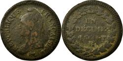 World Coins - Coin, France, Dupré, Decime, 1796, Rouen, , Bronze, KM:644.3