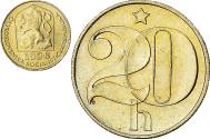World Coins - Czechoslovakia, 20 Haleru, 1990