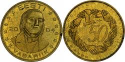 World Coins - Estonia, 50 Euro Cent, Fantasy euro patterns, Essai-Trial, Proof, 2004, Brass