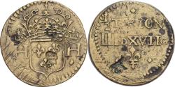 World Coins - France, Henri II-III, Poids Monétaire, 1/2 Teston, Brass,