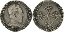 World Coins - Coin, France, Henri III, Demi franc au col plat, Demi Franc, 1578, La Rochelle