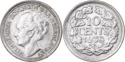 World Coins - Netherlands, Wilhelmina I, 10 Cents, 1938, Silver, , KM:163