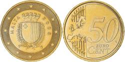 World Coins - Malta, 50 Euro Cent, 2008, Paris, , Brass, KM:130