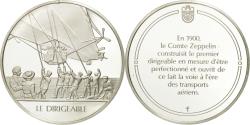 World Coins - France, Medal, Le dirigeable, Sciences & Technologies, , Silver