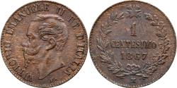 World Coins - Italy, Vittorio Emanuele II, 1 Centesimo, 1867, Milan, Bronze, , KM:1.1
