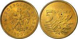 World Coins - Poland, 5 Groszy, 2007, Warsaw, Brass, , KM:278