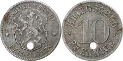 World Coins - Germany, Stadt Heidelberg, 10 Pfennig, Undated (1918-1919), Holed,