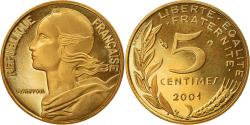World Coins - Coin, France, Marianne, 5 Centimes, 2001, Paris, Proof,