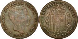 World Coins - Coin, Spain, Alfonso XII, 10 Centimos, 1879, Madrid, , Bronze, KM:675