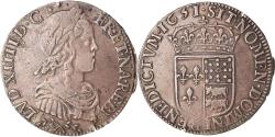 World Coins - France, Louis XIV, 1/4 Écu de Béarn à la mèche longue, 1651, Pau, Silver