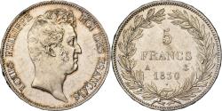 World Coins - France, Louis Philippe I, 5 Francs, 1830, Paris, Without 'I', Silver,