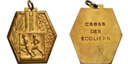 World Coins - France, Medal, USEP, Cross des Ecoliers, Gilt Metal,