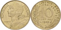 World Coins - France, 10 Centimes, Marianne, 1988, MDP, Rotated Die Error, Bronze-Aluminium