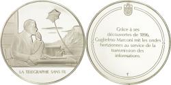 World Coins - France, Medal, Le télégraphe sans fil, Sciences & Technologies,