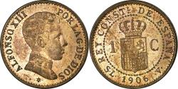 World Coins - Coin, Spain, Alfonso XIII, Centimo, 1906, Madrid, , Bronze, KM:726