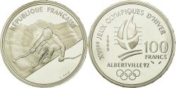 World Coins - Coin, France, Alpine skiing, 100 Francs, 1989, BE, , Silver, KM:971