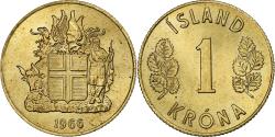World Coins - Iceland, Krona, 1966, Aluminum-Bronze, , KM:12