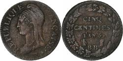 World Coins - France, 5 Centimes, Dupré, AN 5, Strasbourg, Cuivre, , Gadoury:126
