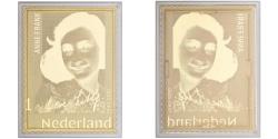 World Coins - Netherlands, Timbre, Anne Frank, 2020, Gold,