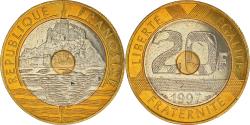 World Coins - Coin, France, Mont Saint Michel, 20 Francs, 1997, Paris,