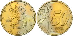 World Coins - Finland, 50 Euro Cent, 2001, Vantaa, , Brass, KM:103