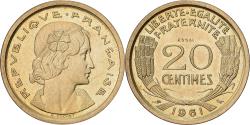 World Coins - France, 20 Centimes, Concours de Cochet, 1961, Paris, Pattern, Copper-nickel
