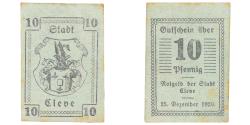 World Coins - Banknote, Germany, Cleve Stadt, 10 Pfennig, valeur faciale, 1922, 1920_12_25