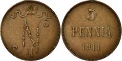 World Coins - Coin, Finland, Nicholas II, 5 Pennia, 1911, , Copper, KM:15