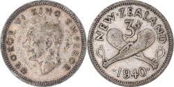 World Coins - Coin, New Zealand, George VI, 3 Pence, 1940, British Royal Mint,