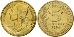 World Coins - Coin, France, Marianne, 5 Centimes, 1984, Paris, série FDC,
