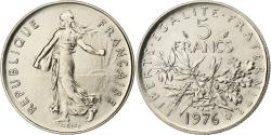 World Coins - France, 5 Francs, Semeuse, 1976, Paris, série FDC, Copper-nickel,
