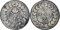 World Coins - Coin, France, Napoleon I, 1 Décime, 1814, Strasbourg, , Bronze, KM:700