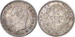 World Coins - France, Napoleon III, 20 Centimes, 1859, Paris, Silver, , Gadoury:305