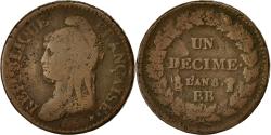 World Coins - Coin, France, Dupré, Decime, AN 8, Strasbourg, , Bronze, KM:644.4