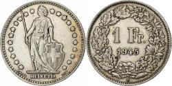 World Coins - Switzerland, Franc, 1945, Bern, Silver, , KM:24