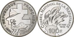 World Coins - France, 100 Francs, Jean Moulin, 1993, Monnaie de Paris, BE, Silver,