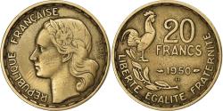 World Coins - France, 20 Francs, Guiraud, 1950, Beaumont - Le Roger, Aluminum-Bronze
