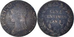 World Coins - Coin, France, Dupré, 5 Centimes, AN 8, Bordeaux, , Bronze, KM:640.8