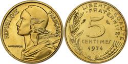 World Coins - France, 5 Centimes, Marianne, 1974, MDP, série FDC, Bronze-Aluminium,