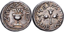 Ancient Coins - Judaea, 1/2 Sheqel, Year 3 (68/69 AD), Jerusalem, Silver,