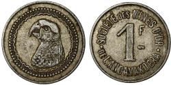 World Coins - Coin, Madagascar, Société des Mines d'Or, Andavakoëra, 1 Franc,