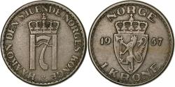 World Coins - Norway, Haakon VII, Krone, 1957, Copper-nickel, , KM:397.2
