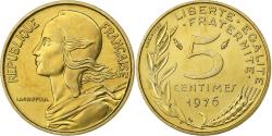 World Coins - France, 5 Centimes, Marianne, 1976, Paris, FDC, Aluminum-Bronze,