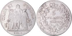 World Coins - Coin, France, Union et Force, 5 Francs, An 9 (1801), Bayonne, , Silver