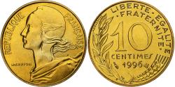 World Coins - France, 10 Centimes, Marianne, 1996, Paris, BU, Aluminum-Bronze,