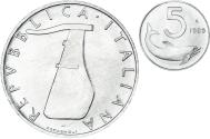 World Coins - Coin, Italy, 5 Lire, 1989, Rome, , Aluminum, KM:92
