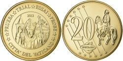World Coins - Vatican, Medal, 20 C, Essai-Trial Benoit XVI, 2012, Copper-Nickel Gilt