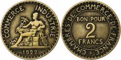 World Coins - France, 2 Francs, Chambre de commerce, 1922, Paris, Aluminum-Bronze,