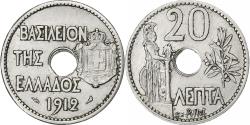 World Coins - Greece, George I, 20 Lepta, 1912, Nickel, , KM:64